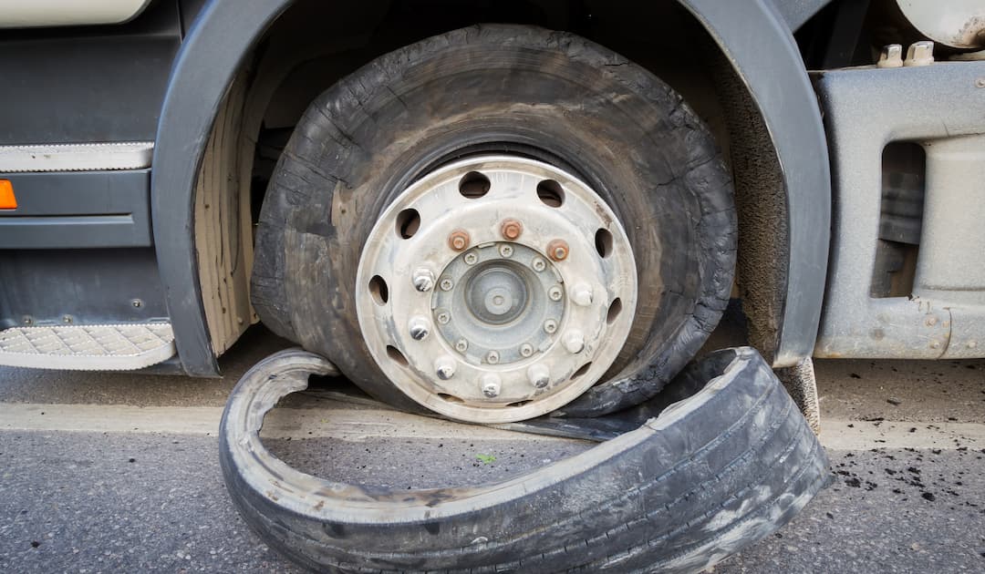 18-wheeler tire blowout hit my car