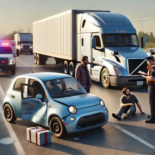 can i sue for being hit by a semi truck