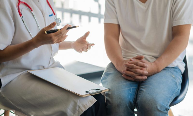 Doctors talk to patients in the clinic office